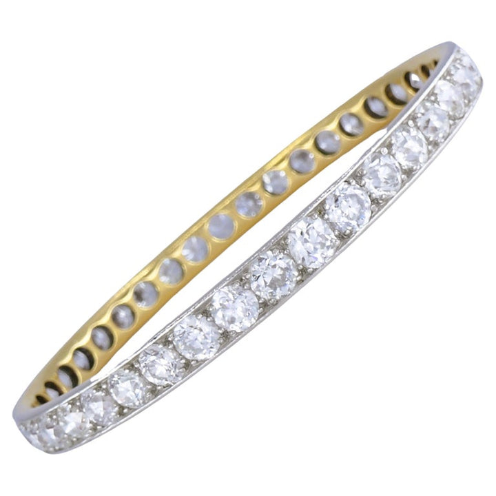 Edwardian Bracelet Old European Cut Diamonds Platinum Gold