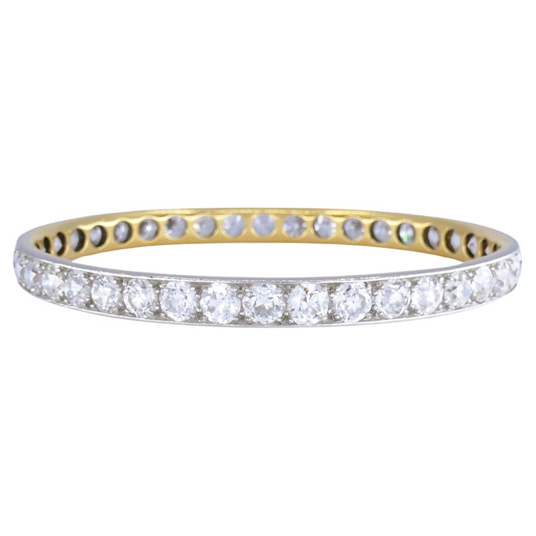 Edwardian Bracelet Old European Cut Diamonds Platinum Gold