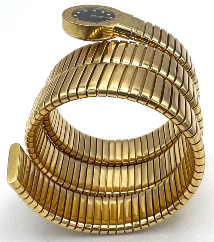 Bulgari Yellow Gold Serpenti Tubogas Wrap Around Wrist Watch w/ Diamonds