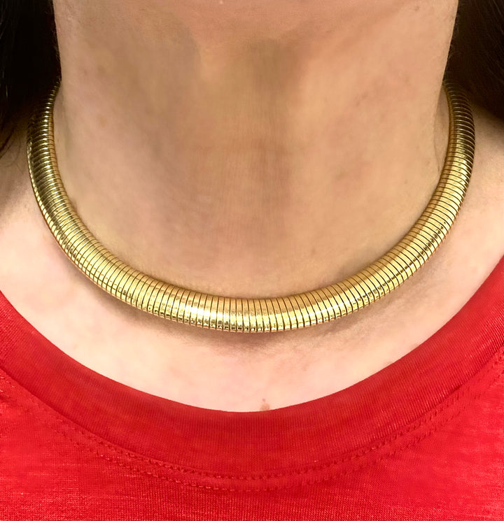 Retro 14k Gold Forstner Tubogas Necklace