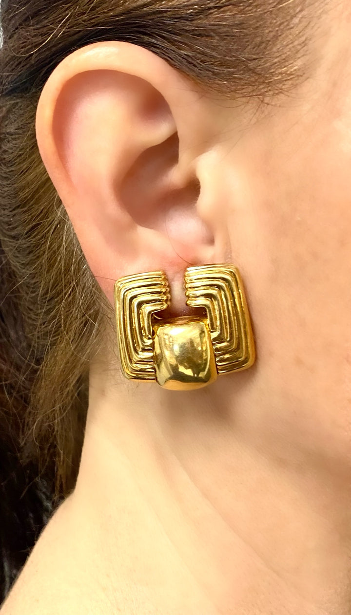 Vintage David Webb 18k Gold Earrings