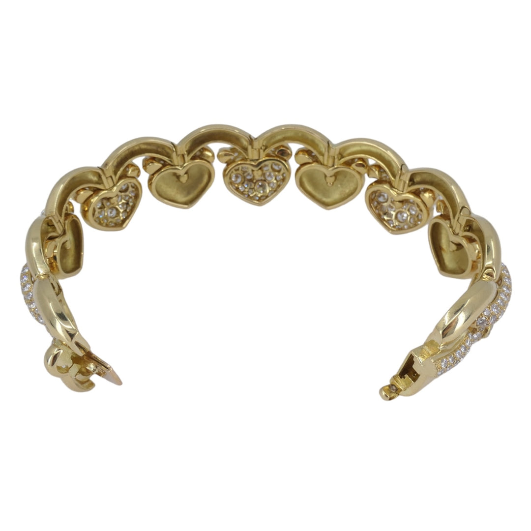 Vintage Fred Paris 18k Diamond Liens de Coeurs Bracelet