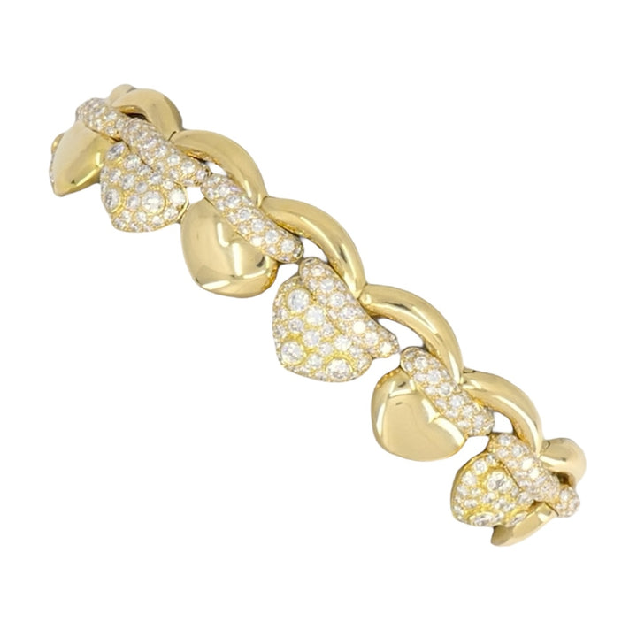 Vintage Fred Paris 18k Diamond Liens de Coeurs Bracelet