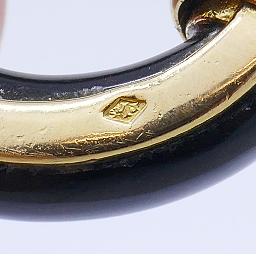 French Vintage Bracelet Atelier Janca 18k Gold Diamond Coral