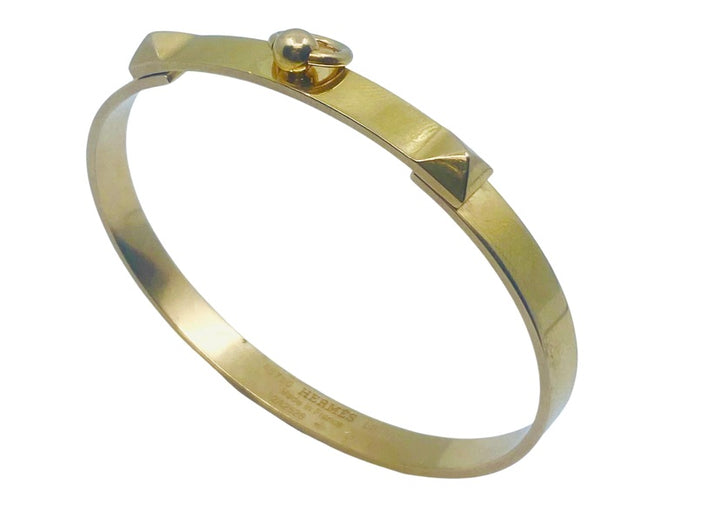 Hermes 18K Gold Bangle Bracelet