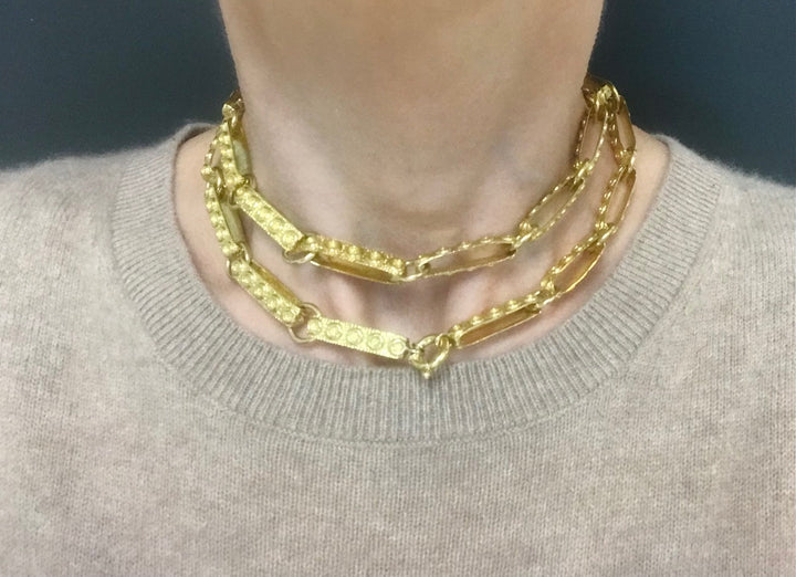 1950s Gold Necklace Heavy Link