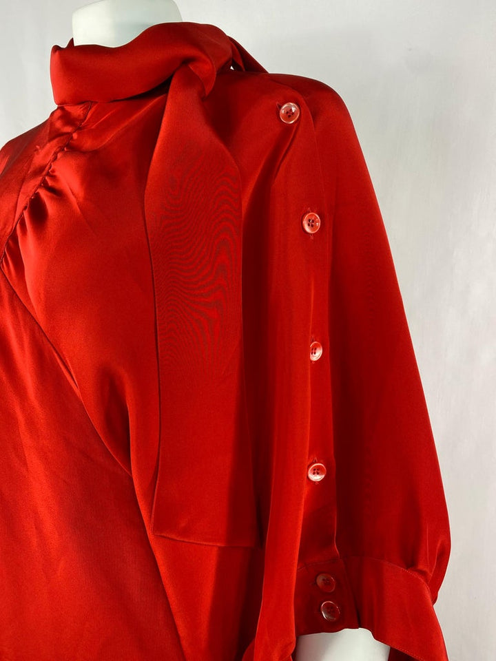 Maison Martin Margiela Paris Red Silk Mini Dress, Size 42