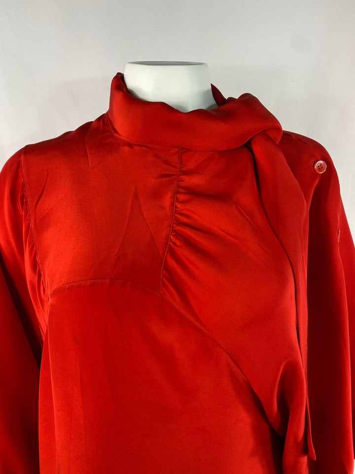 Maison Martin Margiela Paris Red Silk Mini Dress, Size 42