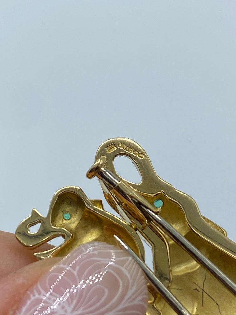 Vintage Cartier Yellow Gold and Emerald Elephant Brooch