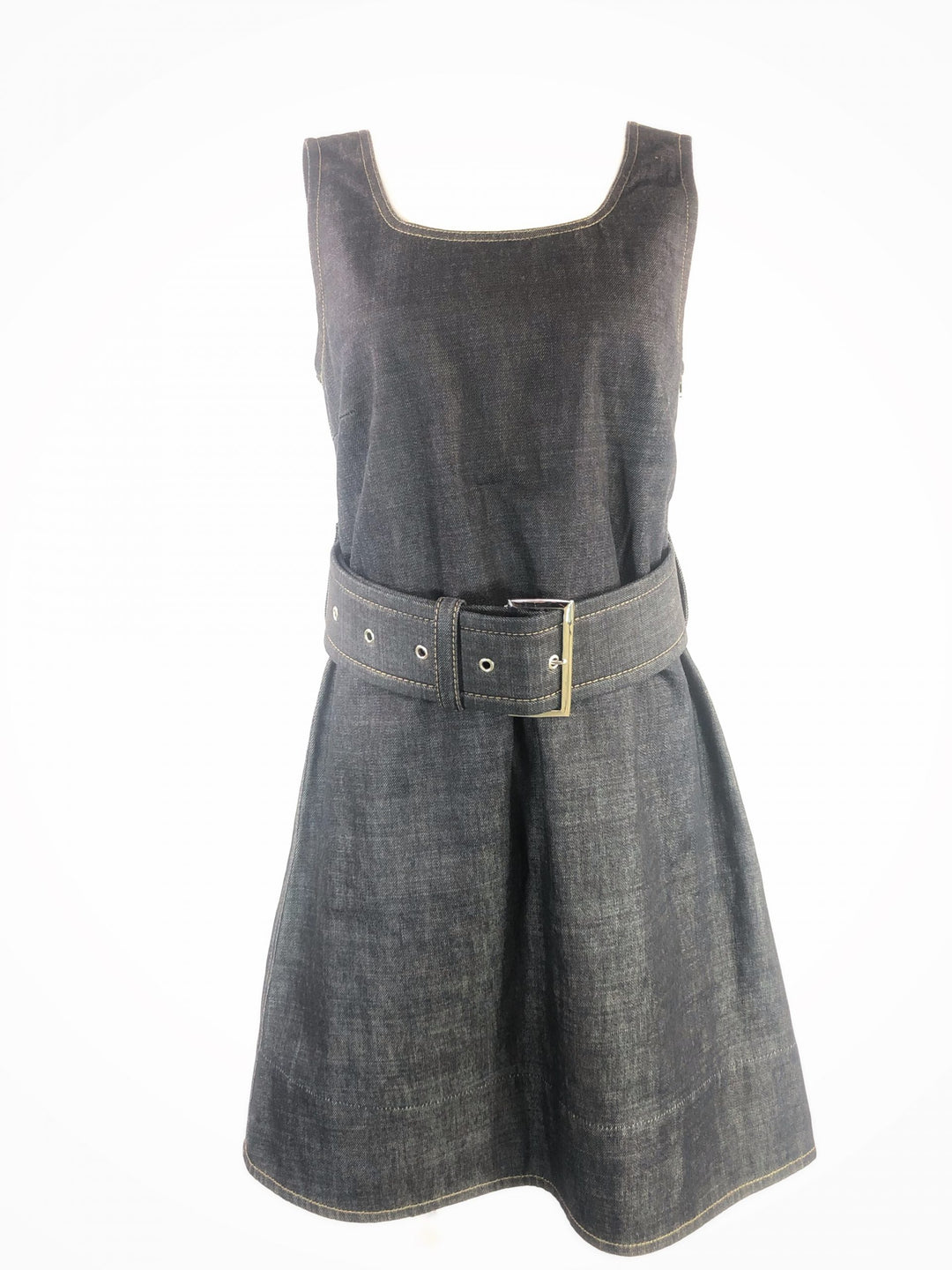 MARNI Dark Blue Denim Sleeveless Belted Mini Dress Size 40 – Nadine Krakov Collection MARNI Dark Blue Denim Sleeveless Belted Mini Dress Size 40 – Nadine Krakov Collection