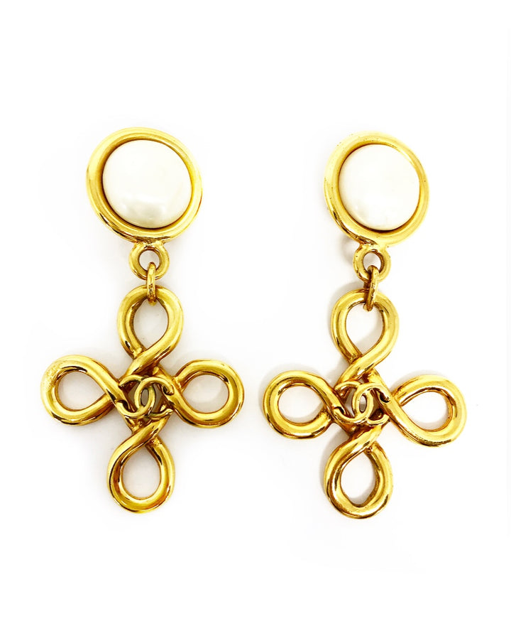 Costume Chanel Dangle Clip- On Earrings