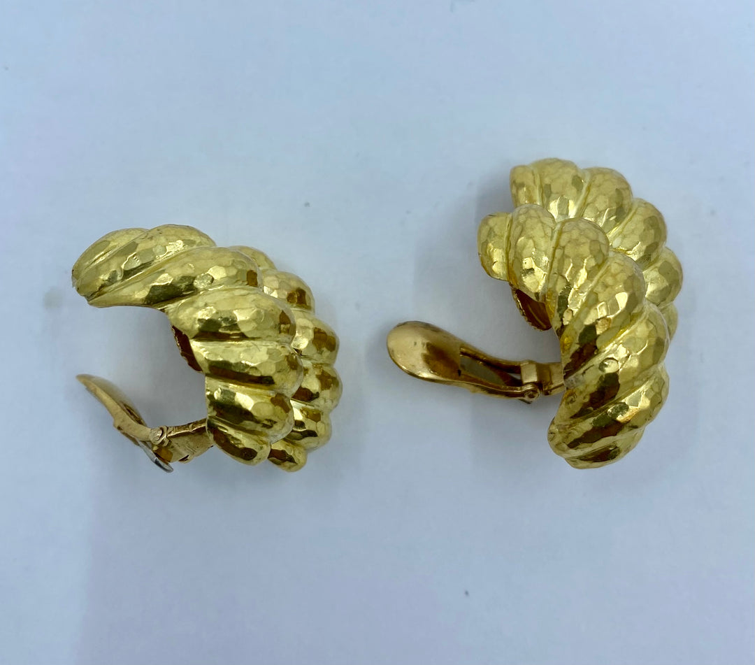 Vintage David Webb Gold Croissant Earrings