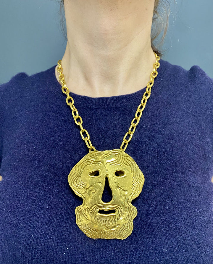 22k Gold Jean Mahie Figural Pendant Necklace