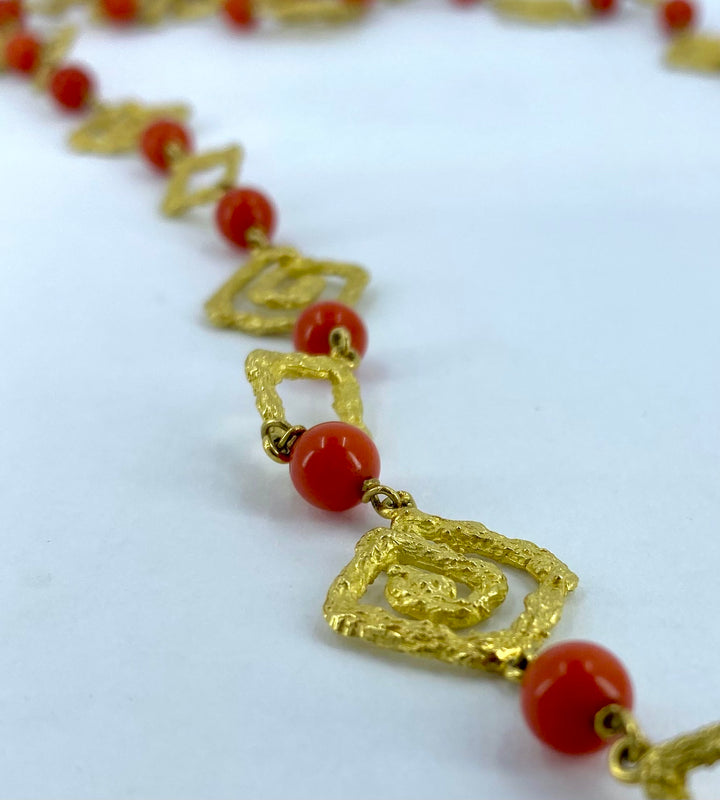 Tabbah Coral Gold Necklace