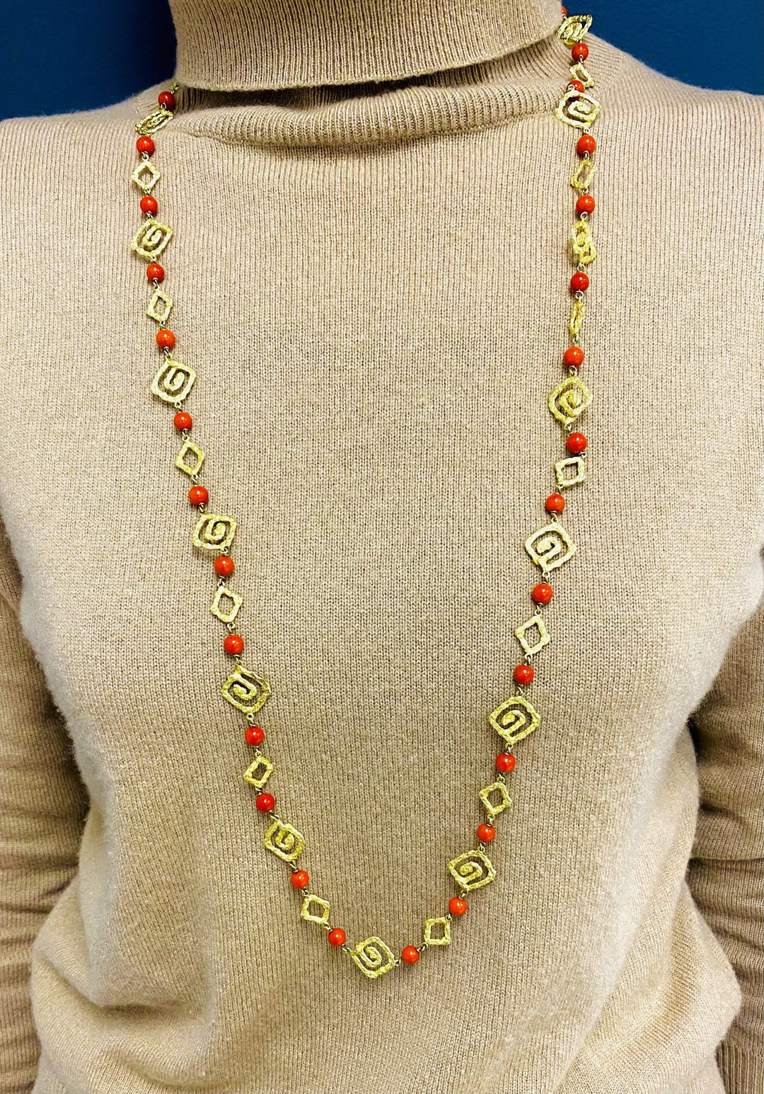 Tabbah Coral Gold Necklace