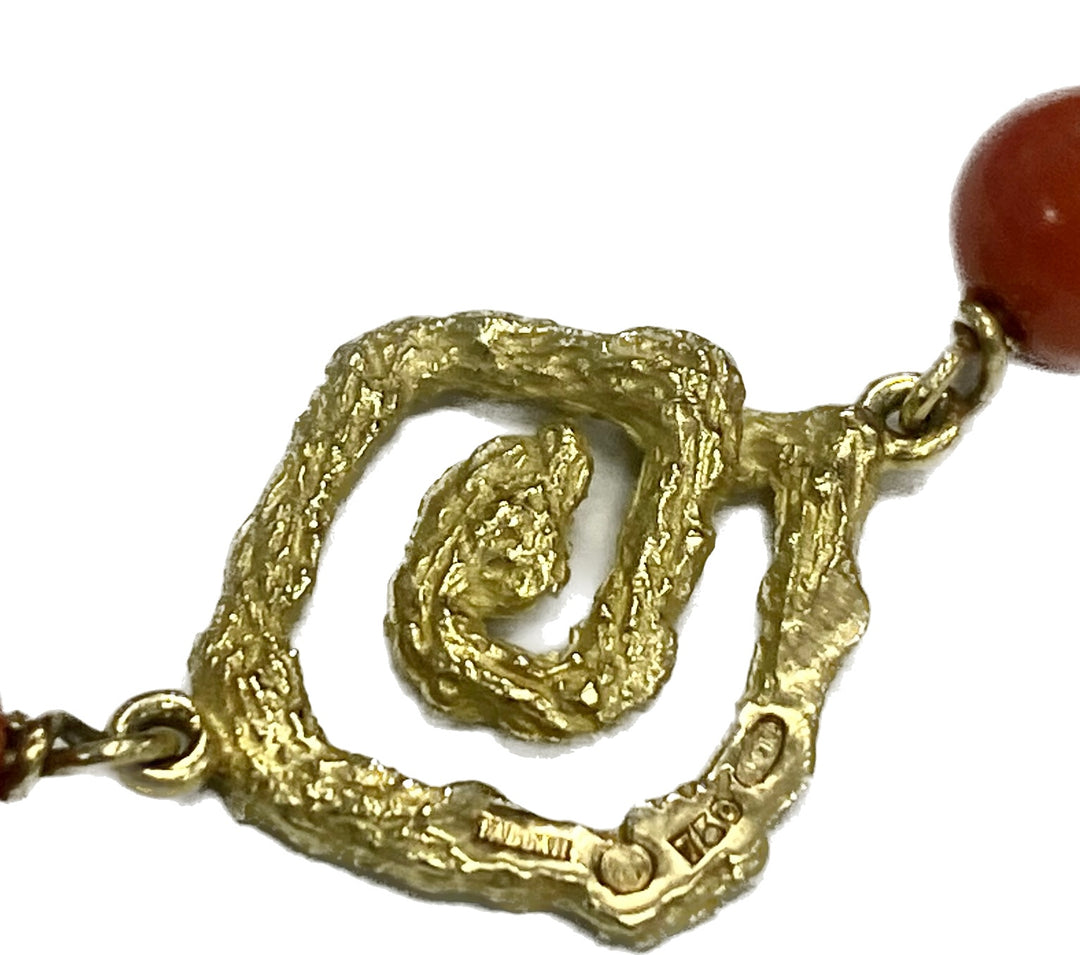 Tabbah Coral Gold Necklace