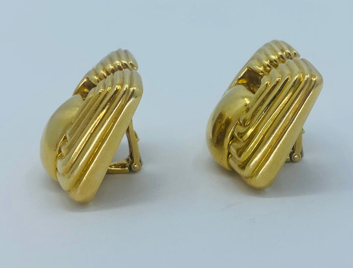 Vintage David Webb 18k Gold Earrings