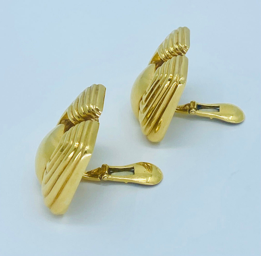 Vintage David Webb 18k Gold Earrings