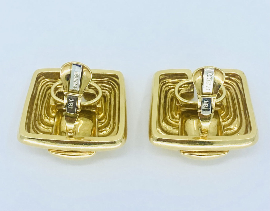 Vintage David Webb 18k Gold Earrings