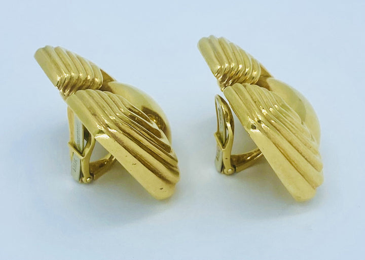 Vintage David Webb 18k Gold Earrings