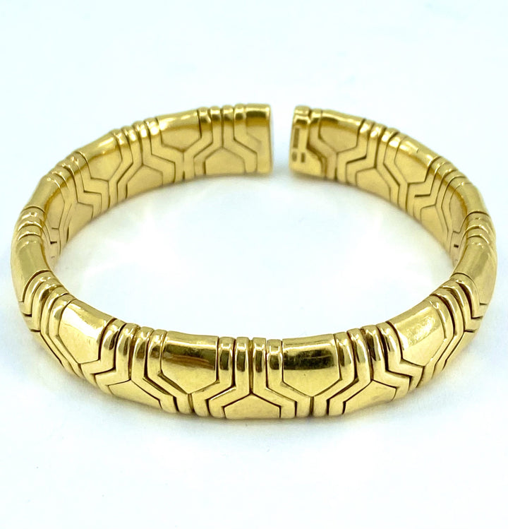 Vintage Bulgari 18k Gold Bangle Bracelet