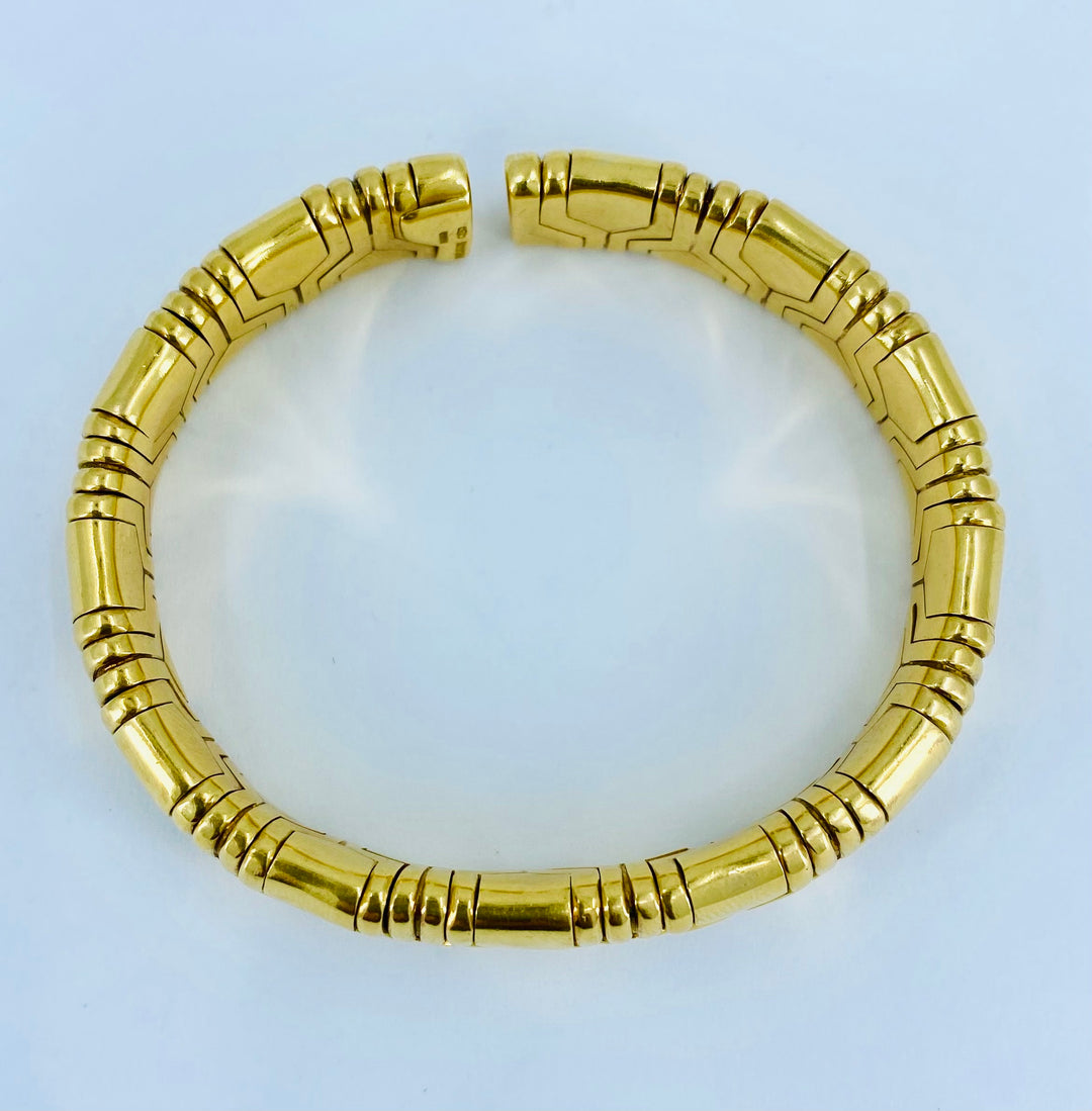 Vintage Bulgari 18k Gold Bangle Bracelet