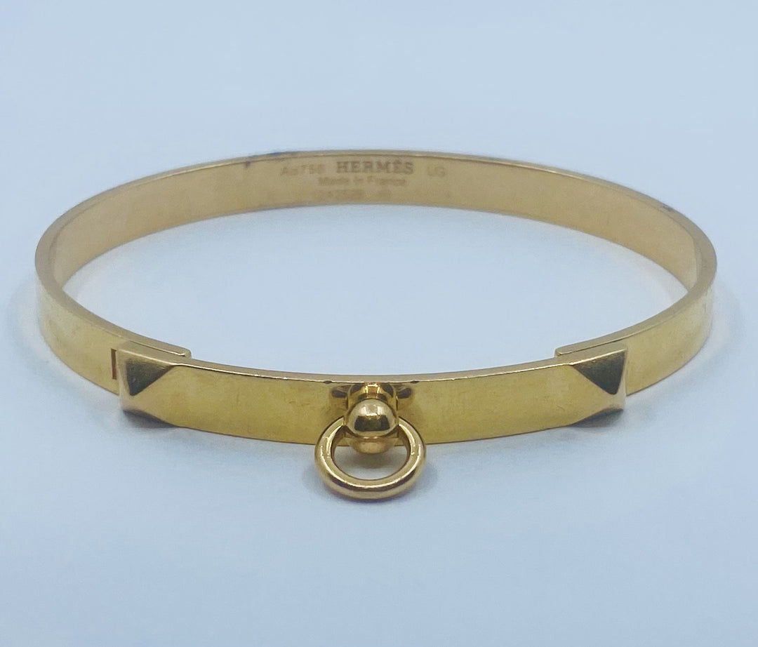 Hermes 18K Gold Bangle Bracelet