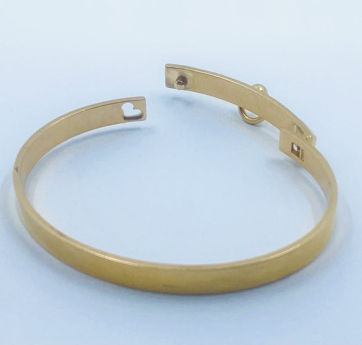 Hermes 18K Gold Bangle Bracelet