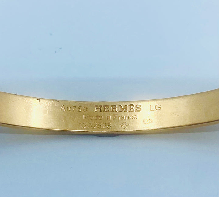 Hermes 18K Gold Bangle Bracelet