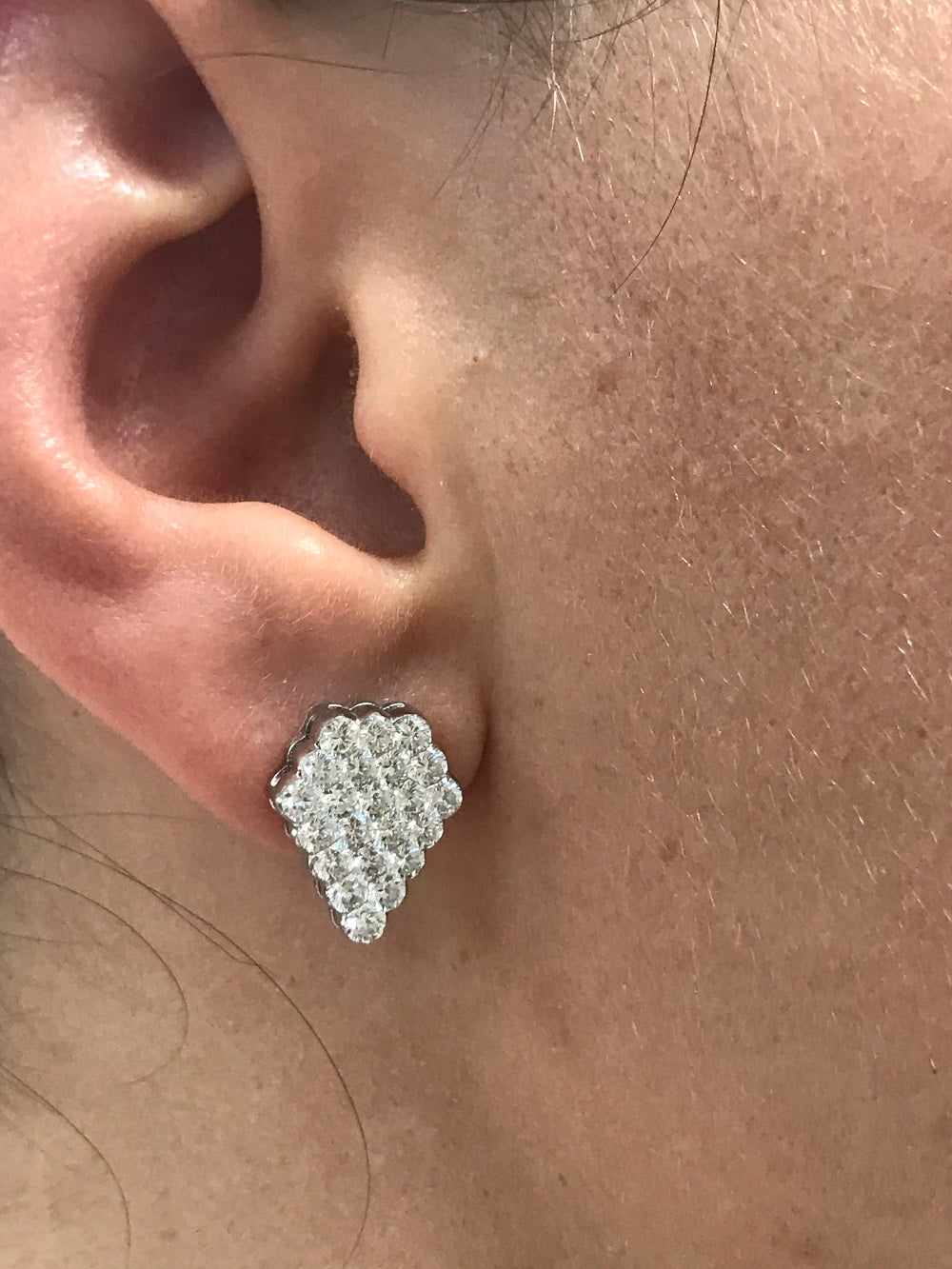 Modern White Gold Diamond Cone Earrings