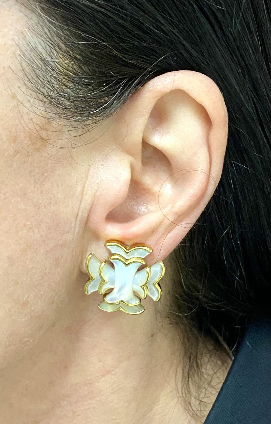 Angela Cummings Mother of Pearl Gold Earrings