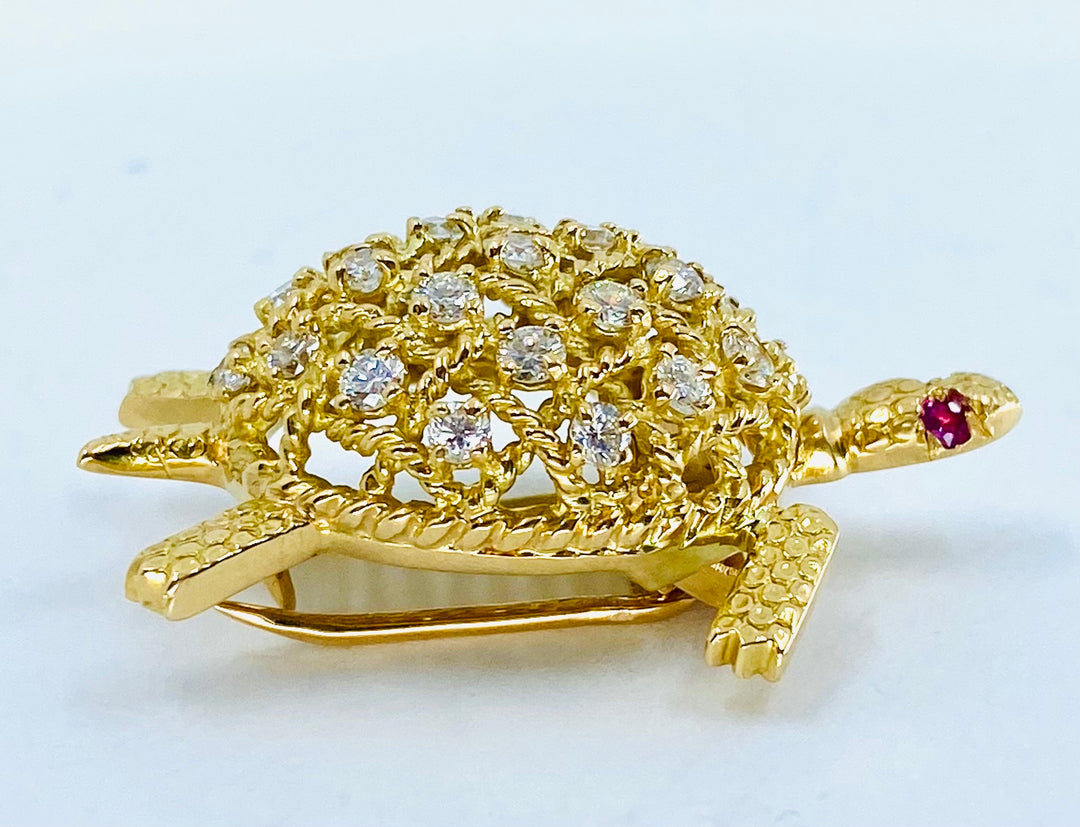 Vintage Gold Cartier Turtle Brooch