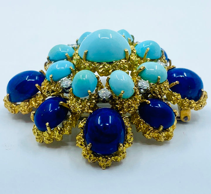 Tiffany & Co Lapis Lazuli Turquoise Brooch