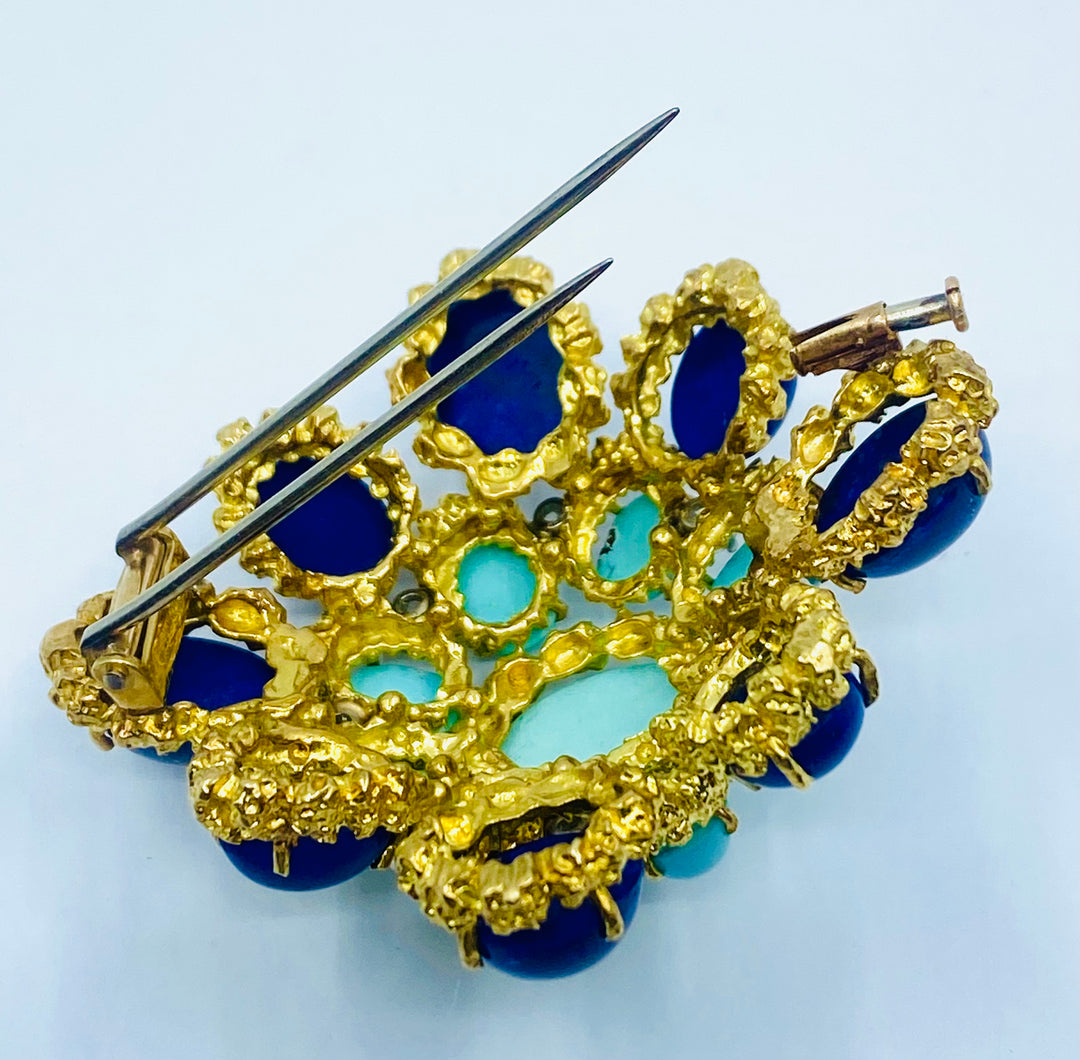 Tiffany & Co Lapis Lazuli Turquoise Brooch