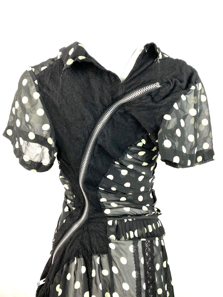 Junya Watanabe Comme des Garcons Black and White Polka Dot Dress Size S