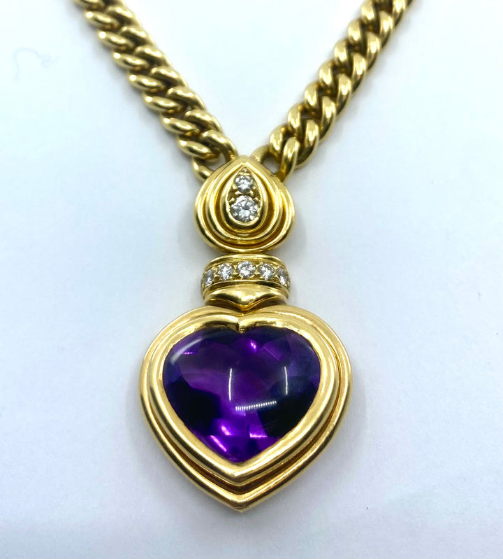 Andre Vassort Heart Amethyst Necklace