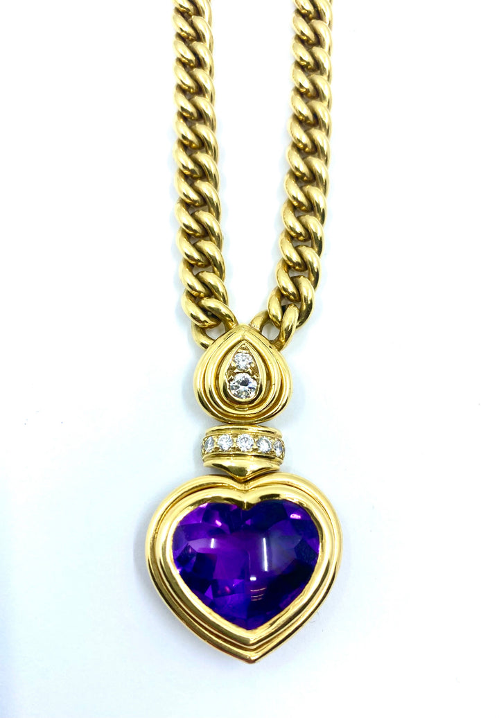 Andre Vassort Heart Amethyst Necklace