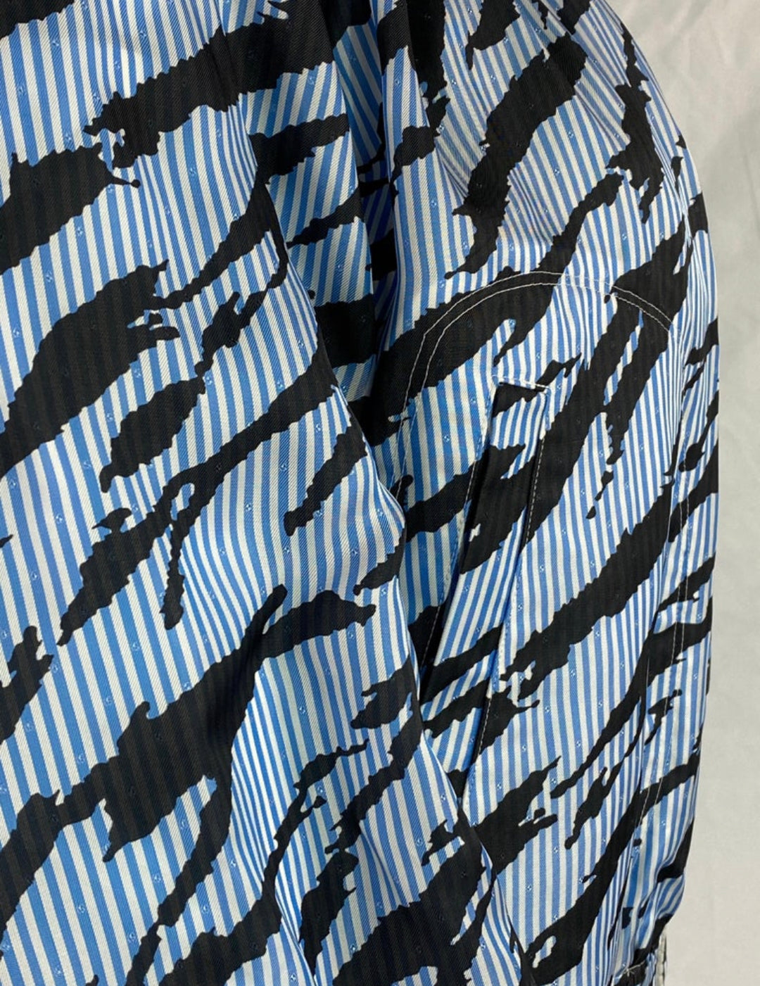 Sacai Luck Light Blue Zebra Striped Bomber Jacket Size 2