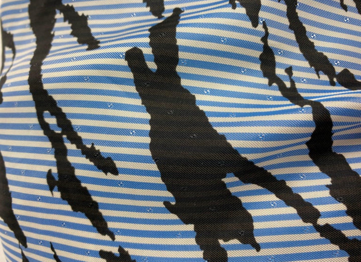 Sacai Luck Light Blue Zebra Striped Bomber Jacket Size 2