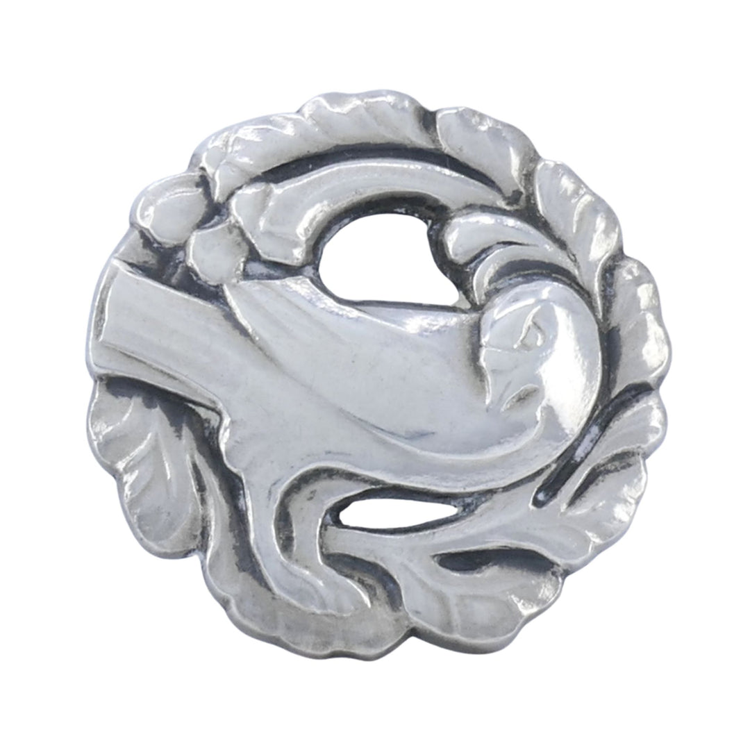 Georg Jensen 830 Silver Bird Brooch, Art Nouveau, Denmark, Circa 1915