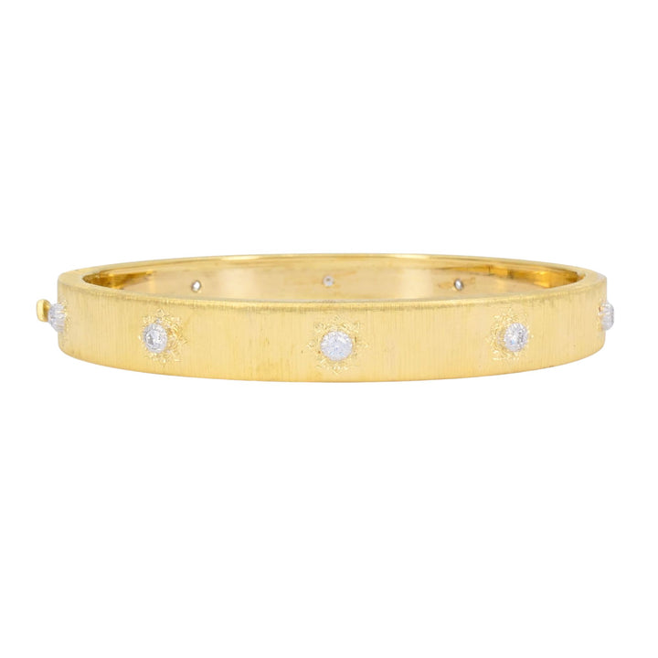 Vintage Buccellati 18k Gold Diamond Bangle Bracelet