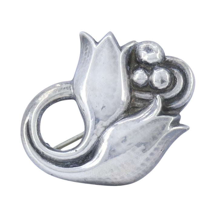 Georg Jensen 830 Silver Tulip Brooch No. 100, Denmark, 1933–1944