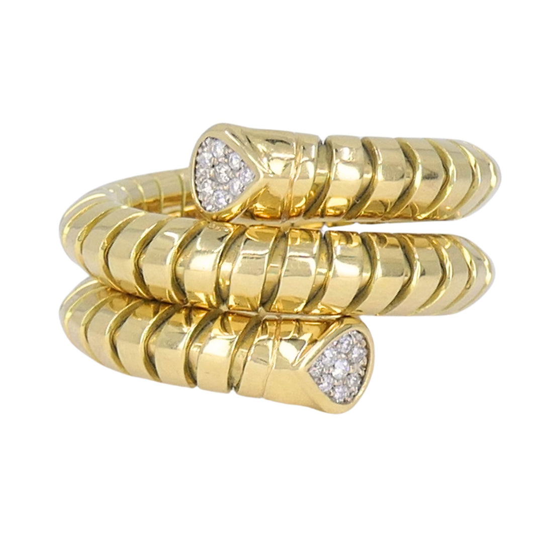 Vintage Marina B 18k Gold Diamond Tubogas Ring Circa 1980s