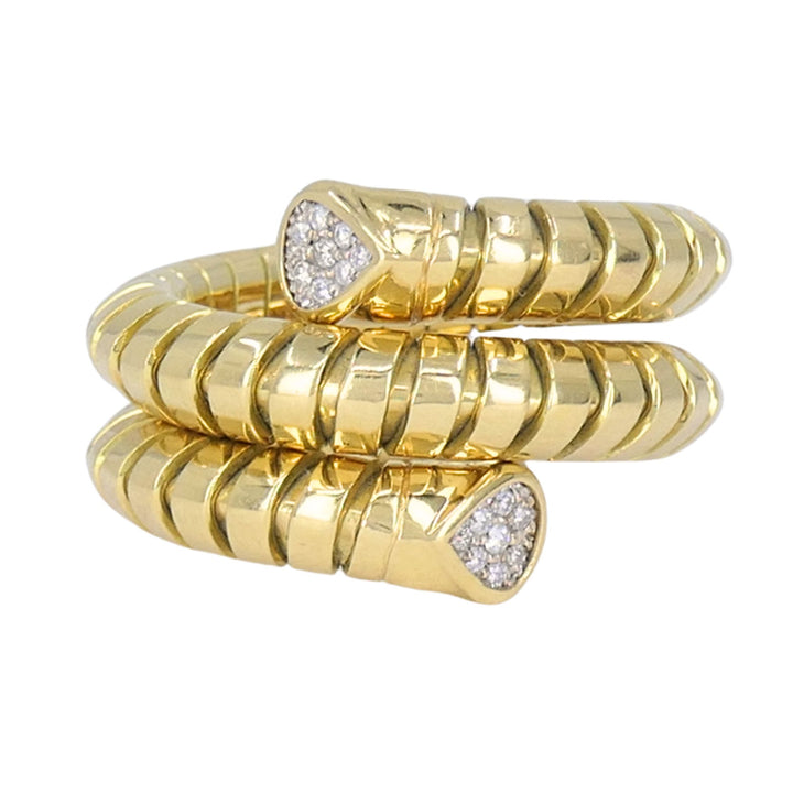 Vintage Marina B 18k Gold Diamond Tubogas Ring Circa 1980s
