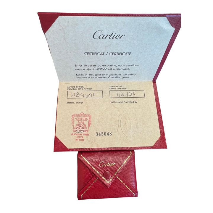 Cartier 18k Gold Diamond Cross Pendant Necklace with Certificate