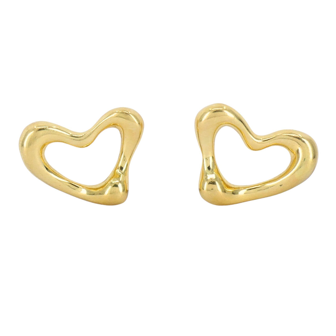 Tiffany & Co. Elsa Peretti Open Heart 18k Yellow Gold Clip Earrings