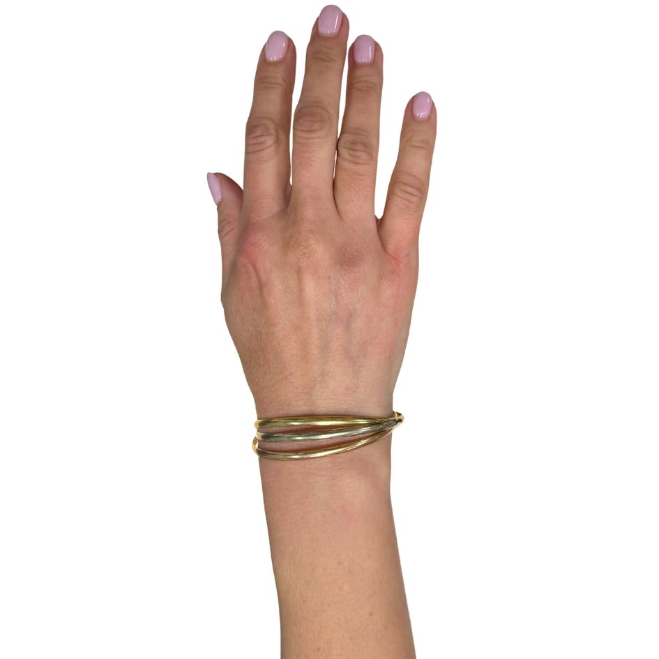 Vintage Cartier 18k Gold Trinity Bangle Bracelet
