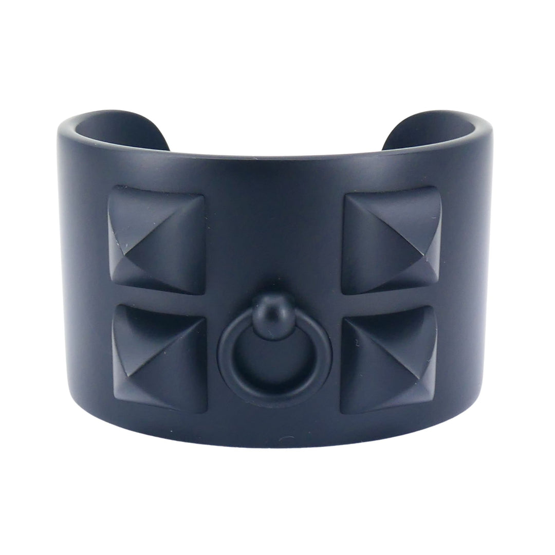 Hermes Collier de Chien Black Aluminium Sunset Cuff Bracelet