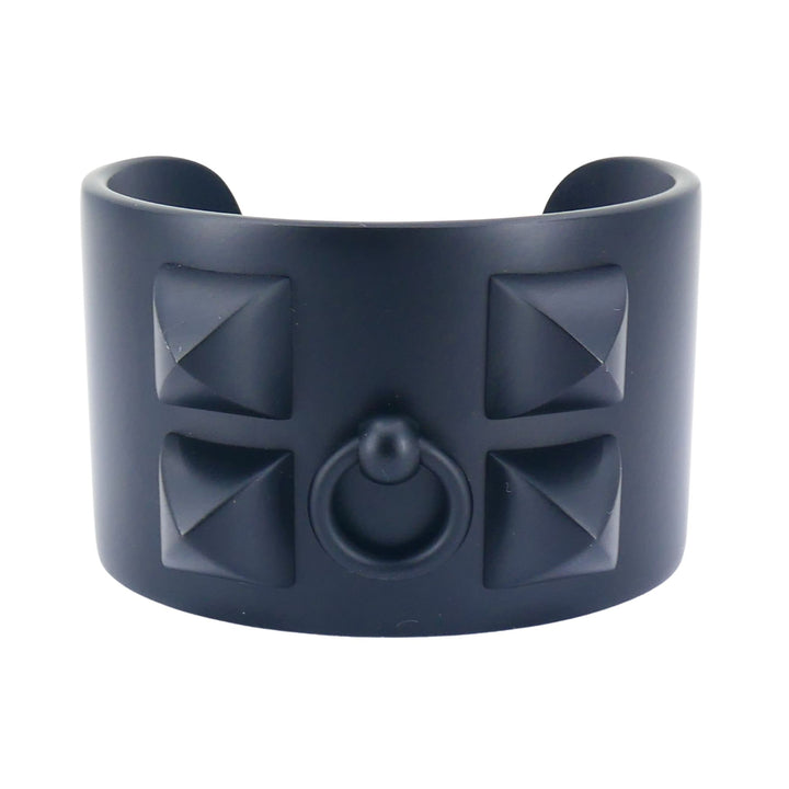 Hermes Collier de Chien Black Aluminium Sunset Cuff Bracelet