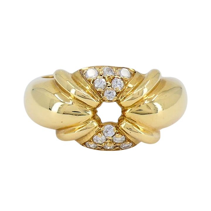 Vintage Chaumet Paris 18k Gold Diamond Ring Original Box